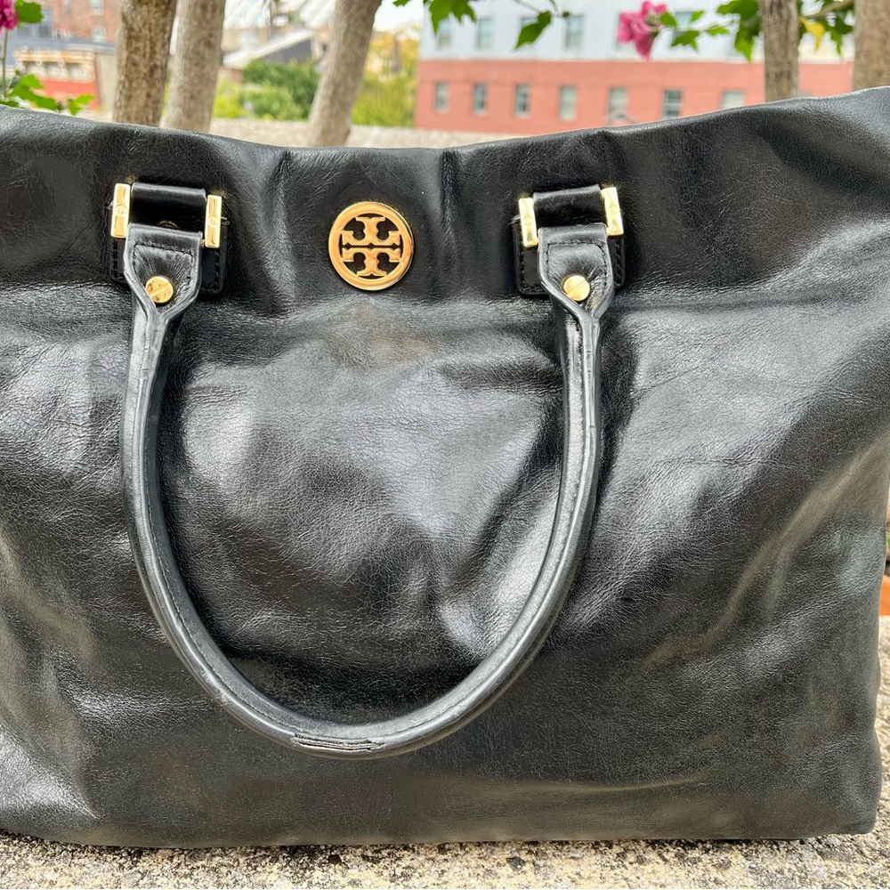 Tory Burch Black Leather Tote